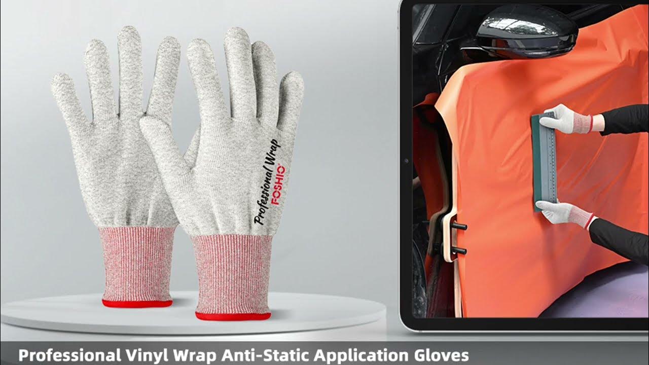 FOSHIO Wrap Working Glove Carbon Fiber Glove Antistatic Vinyl Wrap