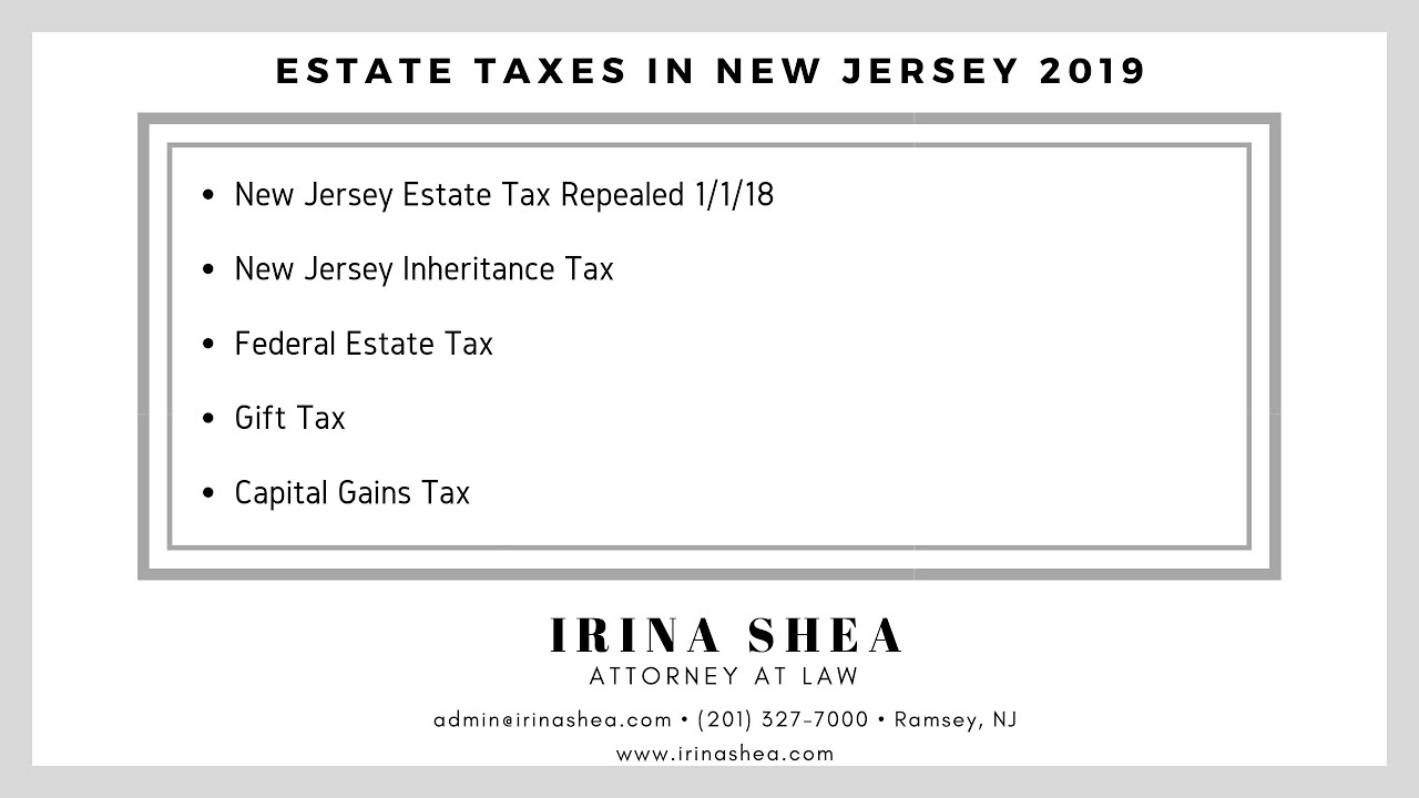 Estate Taxes in New Jersey in the year 2019 YouTube