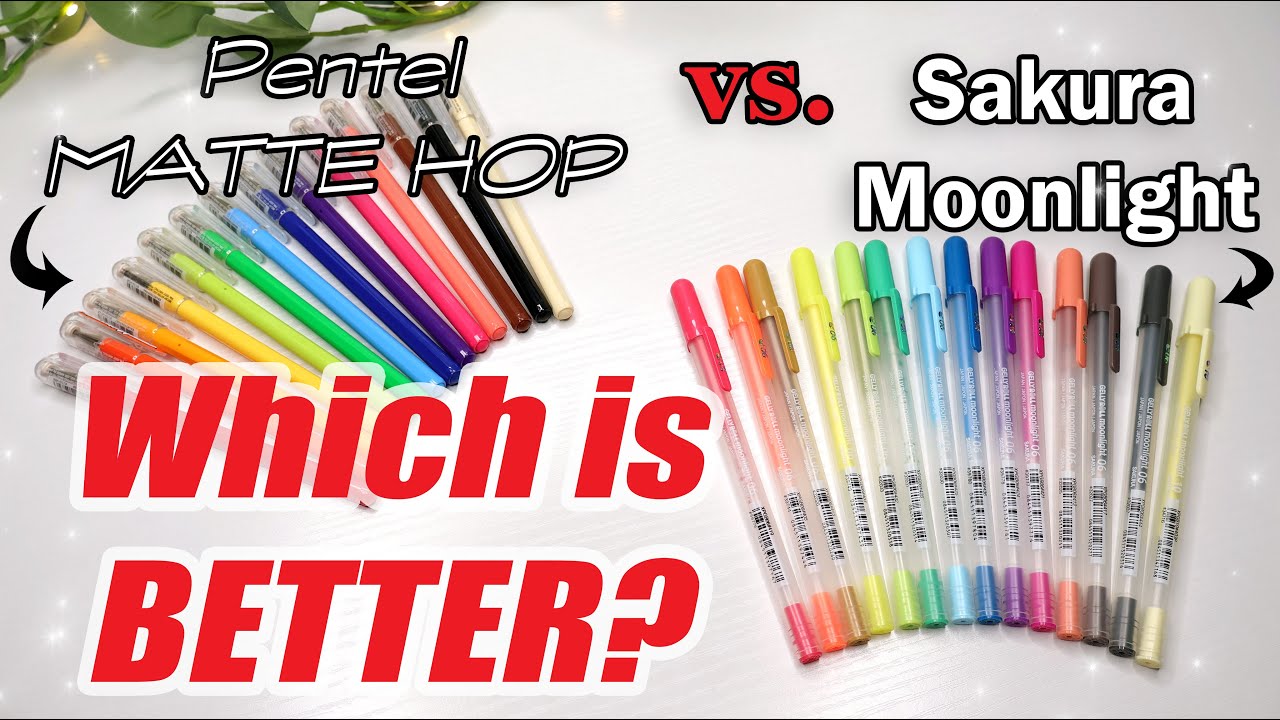 Pentel Mattehop vs. Sakura Gelly Roll Moonlight Gel Pens | Comparison + Swatches
