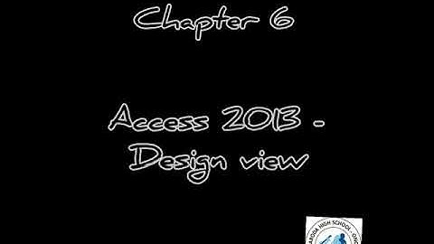 Access 2013 - Design view