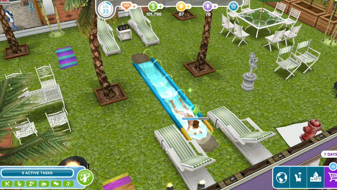 The Sims FreePlay Play On A Slip and Slide Weekly Tasks YouTube