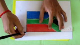How to daw South Africa flag - pencil drawing