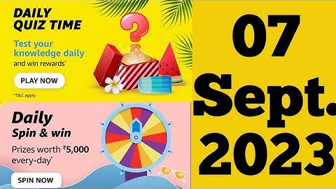 Amazon Quiz Answers Today l Amazon Quiz Answers Today l Amazon Quiz Answers l 07 September 2023
