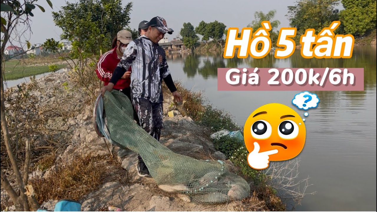Câu rô phi hồ 5 tấn cá mà giá lại chỉ 200k 6h