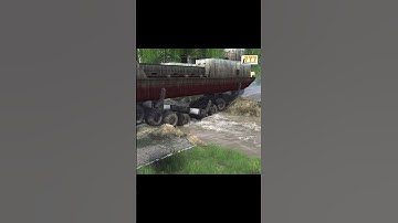 Crossing the River in an Old Boat: MudRunner Extreme Challenge! #mudrunner #automobile #bellb45e