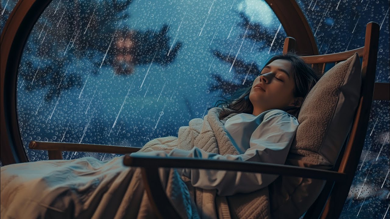 Fall Asleep in Under 5 Minutes with Gentle Rain by a Cozy Cabin Window at Night