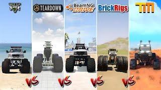 MONSTER MAX TRUCK in GTA 5 vs TEARDOWN vs BEAMNG DRIVE vs BRICK RIGS vs TRAILMAKERS - WHICH IS BEST?