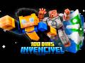 VIREI o INVENCÍVEL por 100 DIAS e TREINEI para LUTAR CONTRA o CONQUISTA no MINECRAFT!!