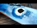 how to repair a fiberglass canoe with a crack, or even a giant hole.