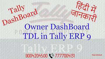 Owner Dashboard in Hindi | Tally ERP 9|  Tally TDL |  Free Tally TDL |