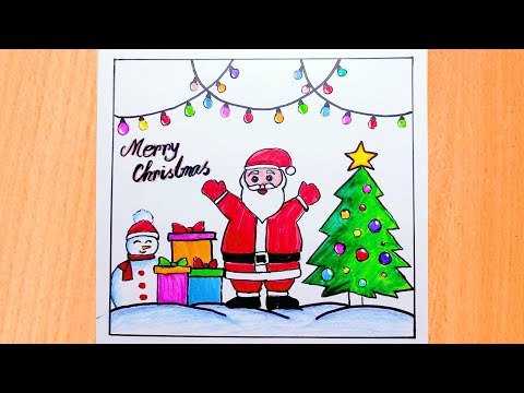 How to Draw an Easy Christmas Card - Really Easy Drawing Tutorial
