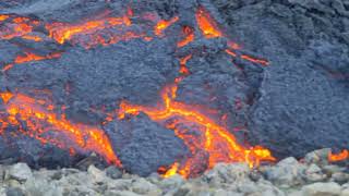 4K Orange on the hot lava! See how close we could come to the hot basaltic lava in Iceland in 2023 @IcelandExplorer