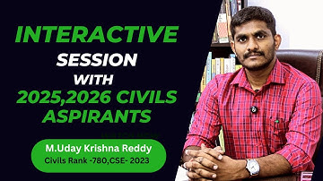 Interactive Session With M.Uday Krishna Reddy AIR-780, CSE- 2023 At Sarat Chandra IAS Academy  HYD