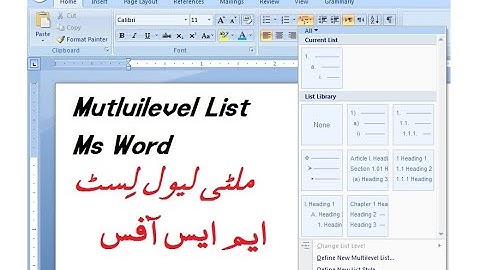 How to use Multilevel List in Ms Word WinWord | Lunar Computer College