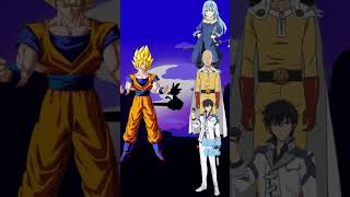 Goku vs Rimuru Saitama and Anos | Who is strogest?#anime#shorts#dbz#goku#rimuru#anos