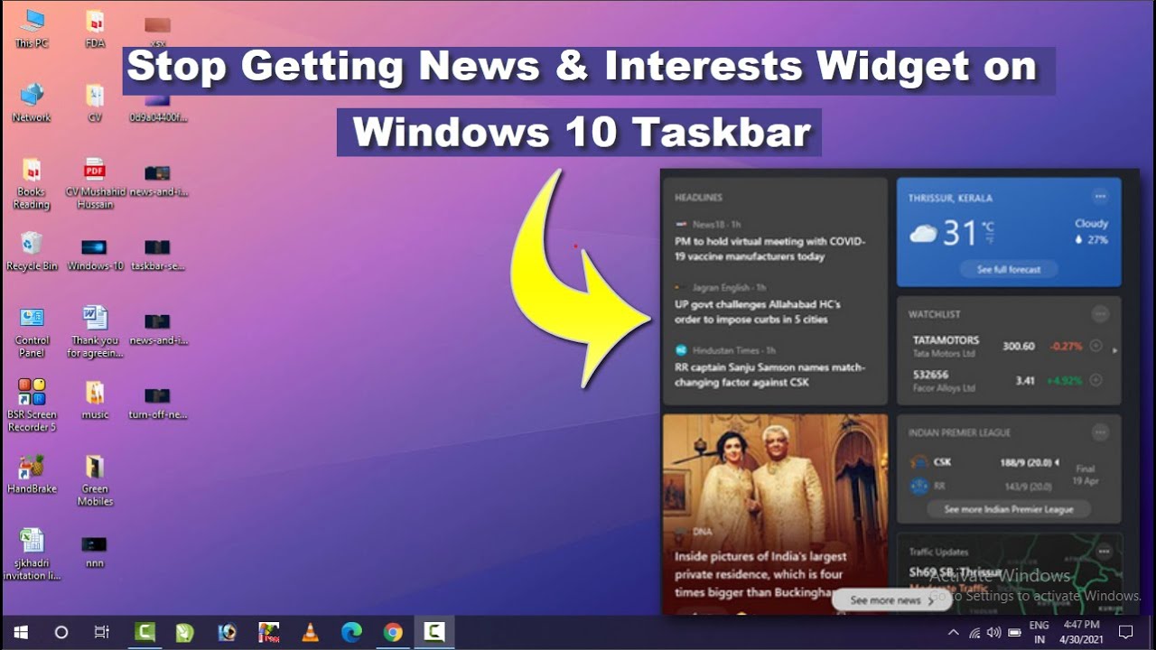 How To Disable News And Interests Widget On Windows 10 Taskbar Youtube