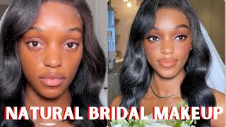 Easy Soft Sultry Natural Looking Bridal Makeup on Dark Skin | Long Lasting Matte Makeup Tutorial