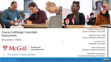 Course Design Essentials 2 — Planning assessments (December 9, 2020)