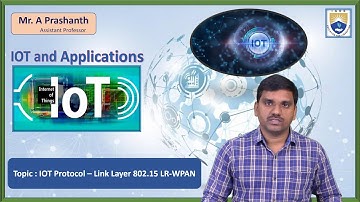 IOT Protocol – Link Layer 802 15 LR WPAN by Mr. A Prashanth