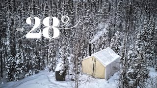 CRAZY COLD FROZEN TENT IN SNOWY FOREST