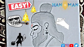 "🔥Hanuman Ji Easy Drawing | Powerful & Simple Art Tutorial | Pencil Sketch Step by Step"