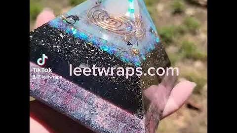 Rose quartz infused orgonite pyramid 8 sided
