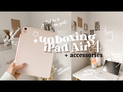 iPad Air 4 (rose gold) unboxing | apple pencil 2, other accessories, setting up, + more! ☁️