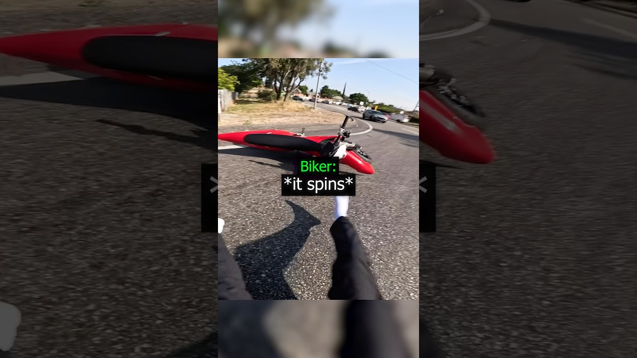 Biker Crashes On Road !😱