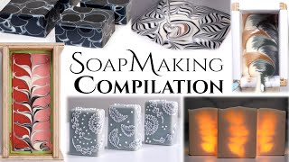 Soap Making Compilation of Pouring, Swirling, & Cutting Cold Process Soap