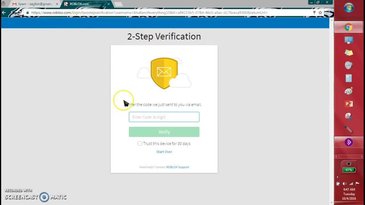 2 Step Verification Code Roblox 07 2021 - roblox verification glitch