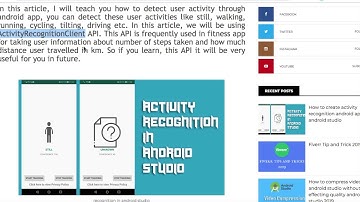 How to create activity recognition android app in android studio