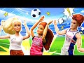 ¡Las chicas ganan a los chicos en el campo de fútbol! Vídeos para niñas de muñecas. Barbie y Ken.