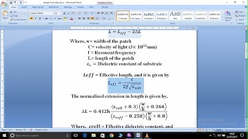 DESIGN EQUATIONS FOR MICROSTRIP PATCH ANTENNA DESIGN (Antenna Design Part-2)