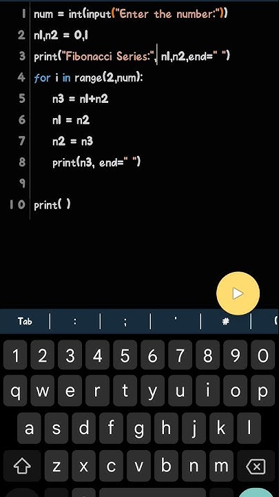 Generating Fibonacci Series using Python #shorts #python #coding Code ...