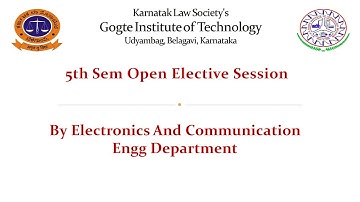 5th Sem Open Elective Session by Electronics and Communication Engg