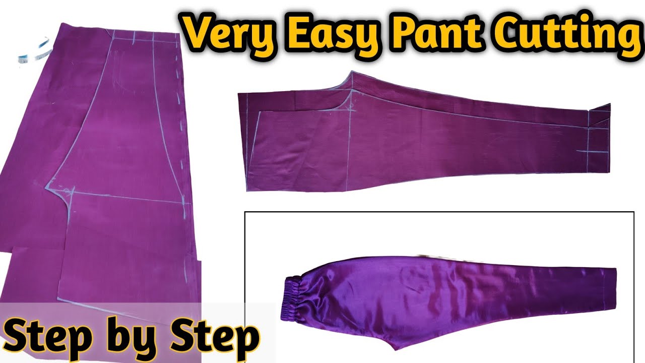Very Easy Pant Cutting Tutorial | Step by Step Pant Cutting for ...
