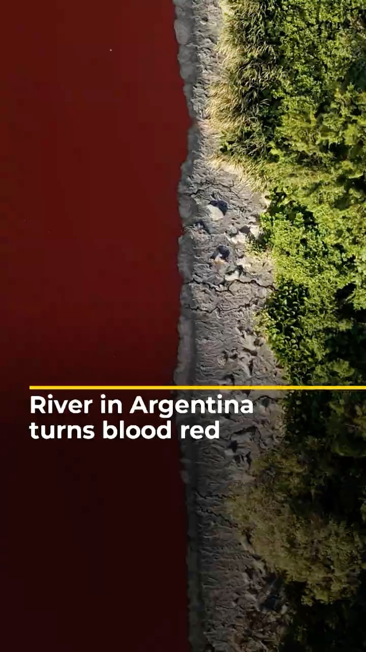 River in Argentina turns blood red | AJ #shots