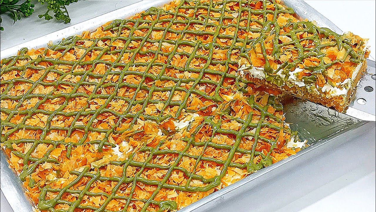 جديد❗حلويات رمضان ٢٠٢٦❗بربع كيلو كنافة❗هتعملي أسهل واسرع تحليه رمضانيه( كنافة بالجلاش)  