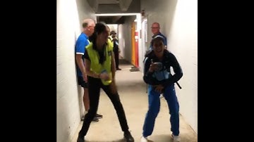 Jemimah Rodrigues busts moves with an off-duty security guard