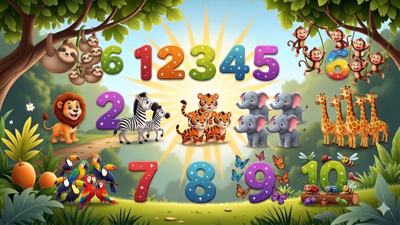 Los Números del 1 al 10 | Canciones de los Números | Aprende a Contar con Animales |Canción Infantil