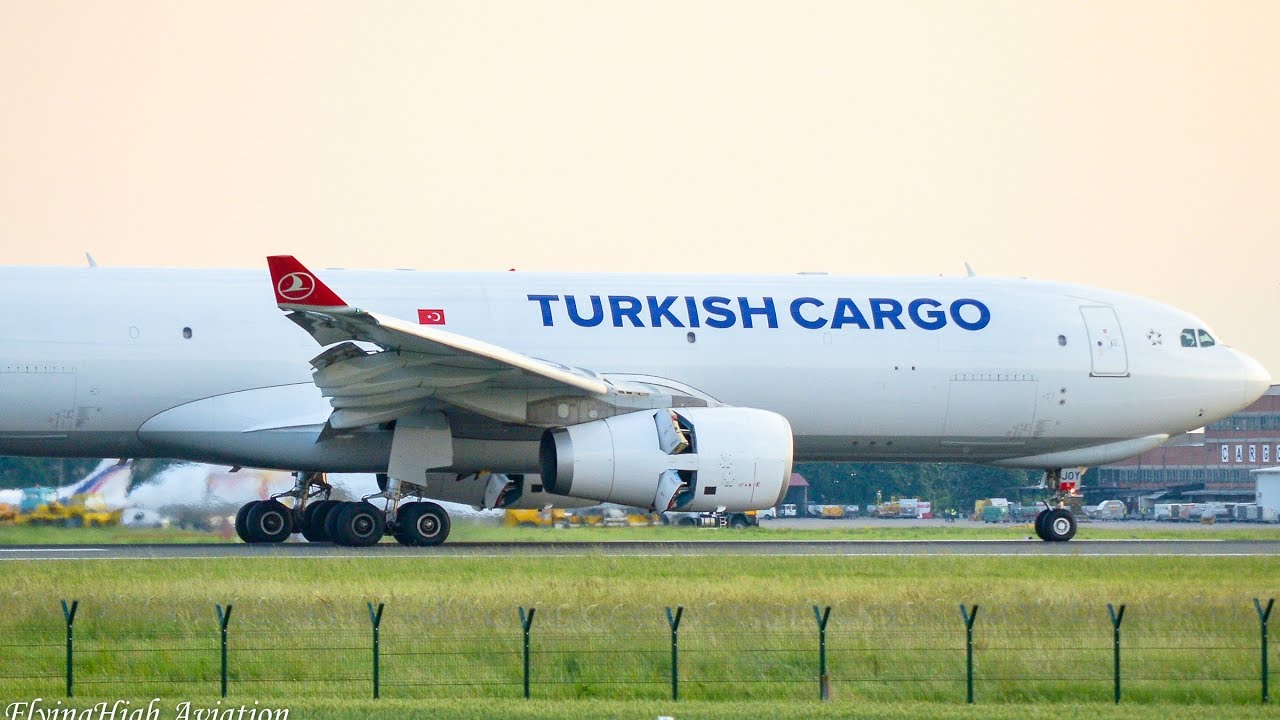 Turkish Airlines Cargo Airbus A330200F CloseUp Landing at Belgrade