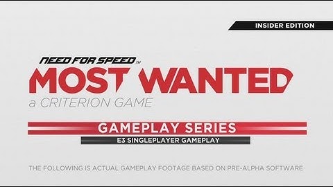 Need for Speed Most Wanted - Insider Gameplay (E3 2012)