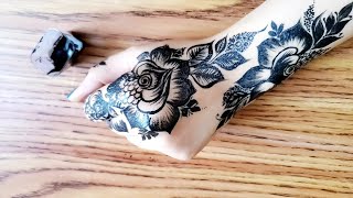 نقش حناء اسود جميل ورائع Unique and beautiful henna design