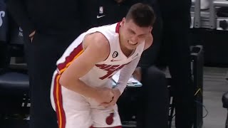 Tyler Herro breaks his hand diving for a ball | NBA on ESPN