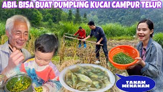 PESIAPAN TANAM MENANAM DISAWAH, LANJUT BIKIN DUMPLING ISIAN KUCAI CAMPUR TELUR YANG NIKMAT