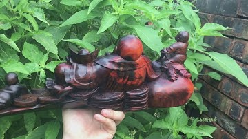 Tượng Phật Di Lặc Tam Tặc - Tam Phúc - Gậy Như Ý để bàn sắc nét đục tay