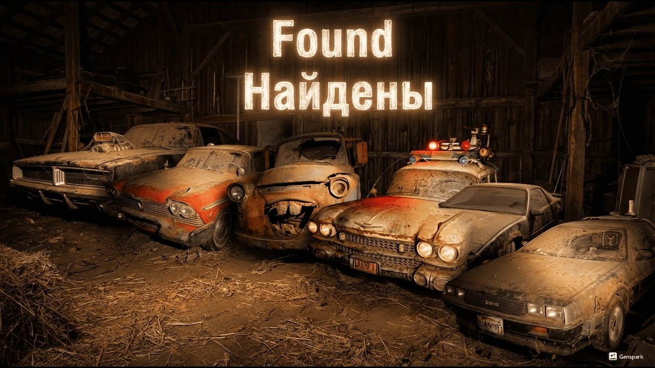 "Forgotten Icons: Legendary Movie Cars Found Abandoned in a Collapsing Barn Забытые Машины