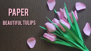 Beautiful tulip flowers | How to make tulips out of paper? | home decors! screenshot 5