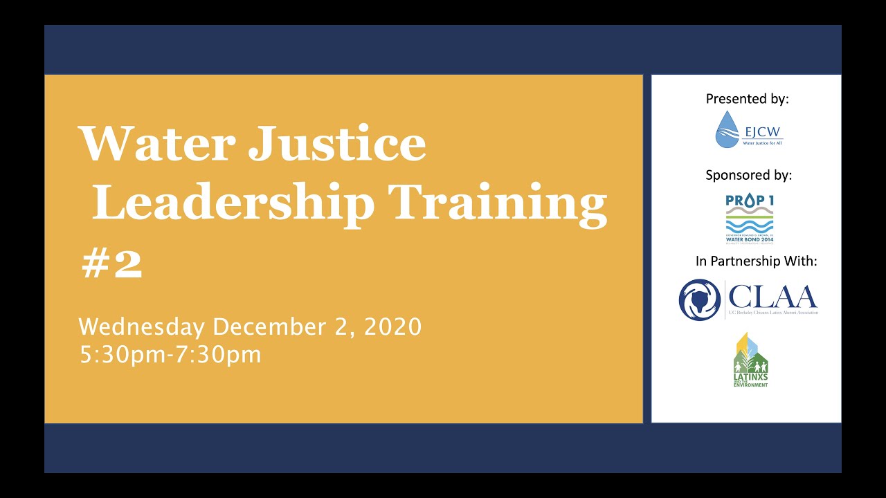 Water Justice Leadership Training 2 - YouTube