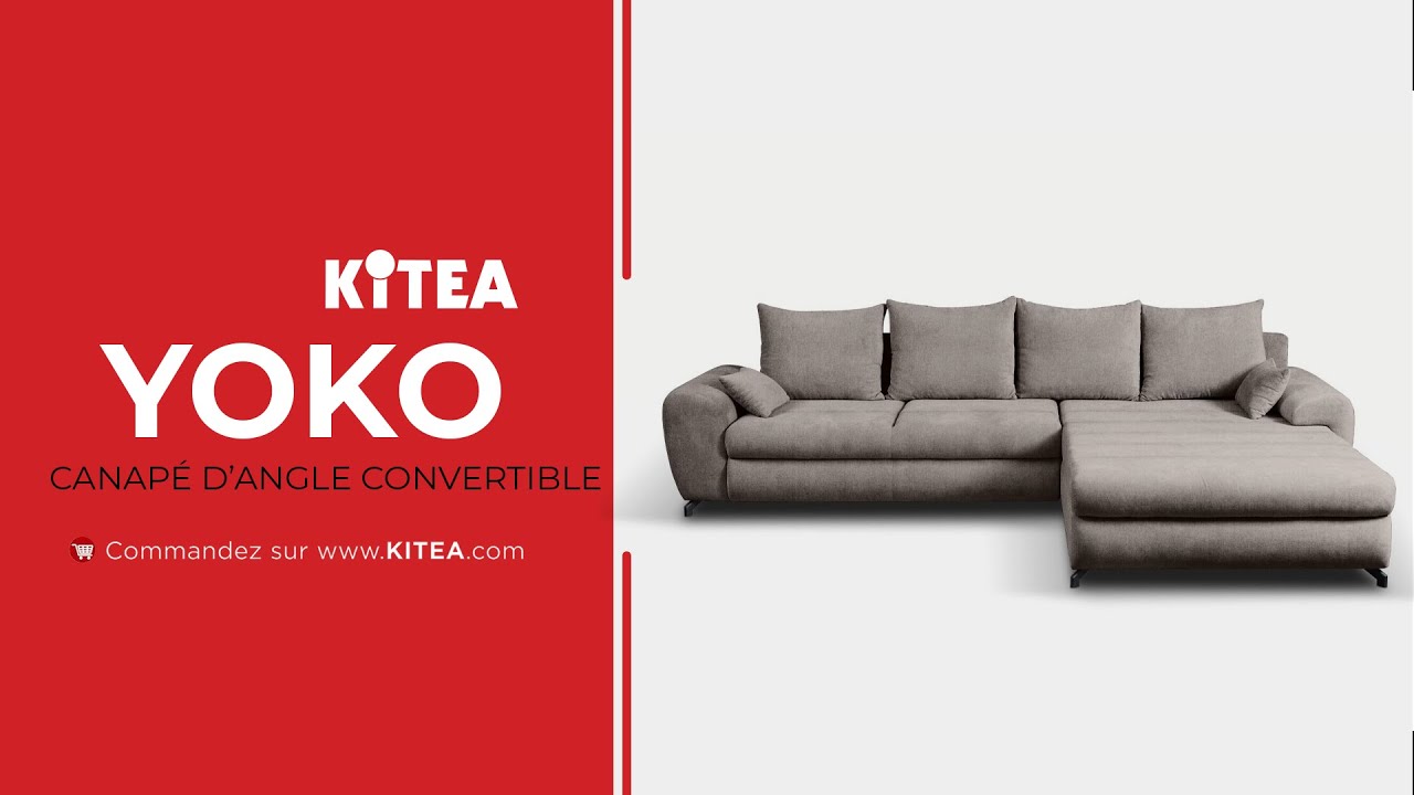 ​KITEA - CANAPÉ D'ANGLE YOKO + FONCTION LIT + RANGEMENT